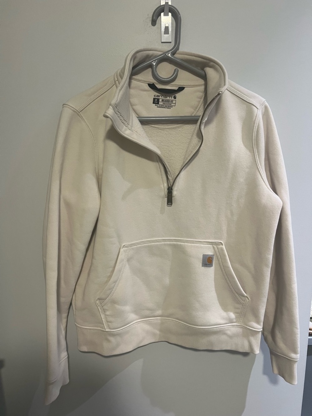 Carhartt Women’s Zip-Up Pullover in Off-White/Cream